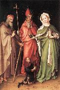 Stefan Lochner Saints Catherine, Hubert, and Quirinus with a Donor oil on canvas
